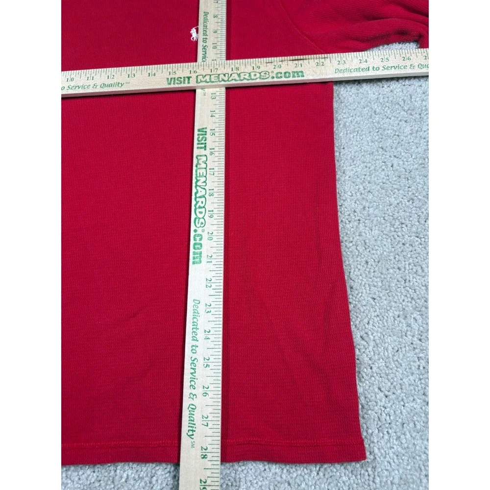 Polo Ralph Lauren Red Waffle Knit Thermal Long Sleeve Sleepwear Shirt XL